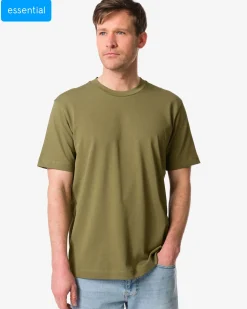 heren T-shirt Elias relaxed fit middengroen