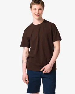 heren T-shirt Jaap slub bruin