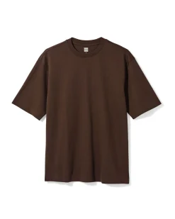 heren T-shirt Job oversized fit donkerbruin
