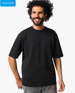 heren T-shirt Job oversized fit zwart