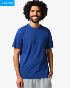 heren T-shirt regular fit felblauw