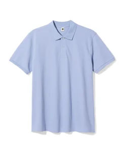 herenpolo Denton regular fit piqué lichtblauw
