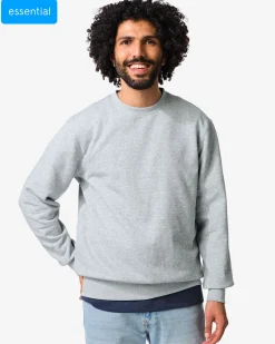 herentrui Daryl regular fit sweatstof lichtgrijs