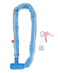 kettingslot 90x8cm met sleutel blauw