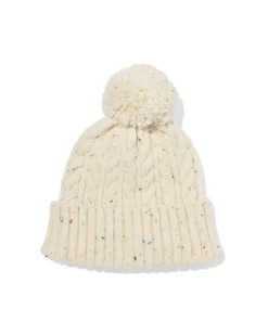 kinder beanie pompon crème beige
