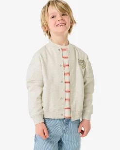 kinder bombervest sweatstof kleurblokken zand