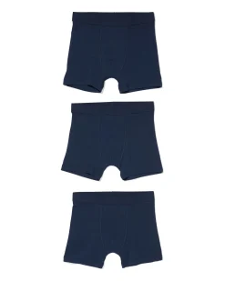 kinder boxers basic stretch katoen - 3 stuks blauw