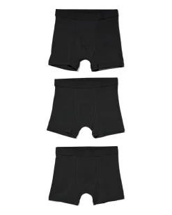 kinder boxers basic stretch katoen - 3 stuks zwart