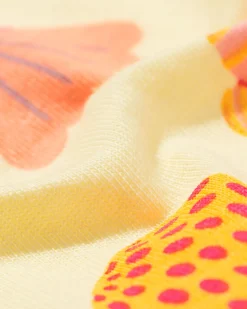 kinder shortama print geel