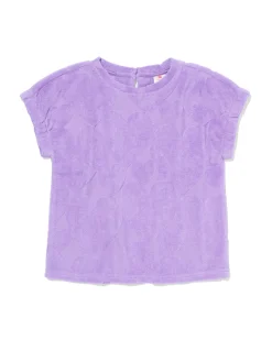 kinder T-shirt badstof hartjes paars