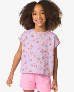 kinder T-shirt bloemen lichtpaars