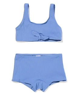 kinderbikini rib blauw