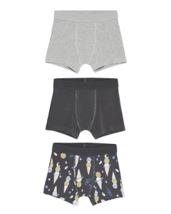 kinderboxers ijsjes - 3 stuks antraciet