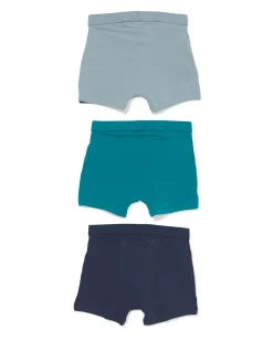 kinderboxers katoen - 3 stuks blauw