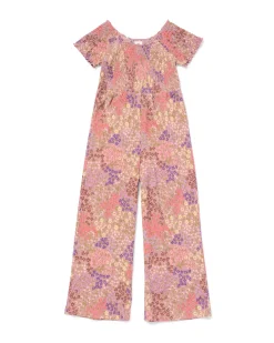 kinderjumpsuit jersey bloemen lichtroze