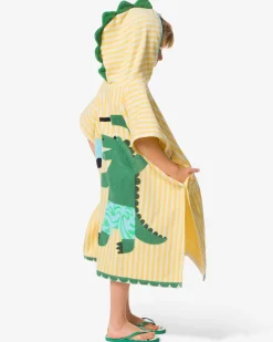 kinderponcho 68x78cm velours krokodil strepen