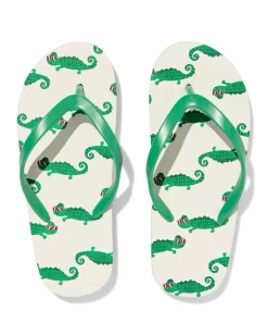 kinderslippers hagedissen gebroken wit