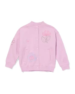kindervest jersey bloemen ecru