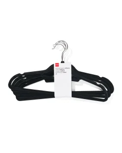 kledinghanger velours zwart - 6 stuks