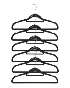 kledinghanger velours zwart - 6 stuks