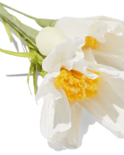 kunstbloem 24cm papier wit
