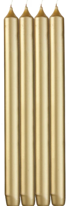 lange huishoudkaarsen Ø2.2x29 goud - 4 stuks