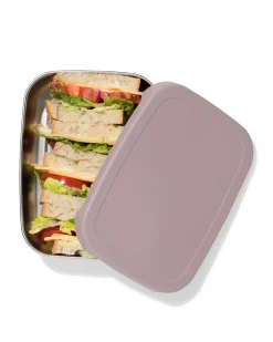 lunchbox 14.3x18.9x5.8cm rvs donkerroze