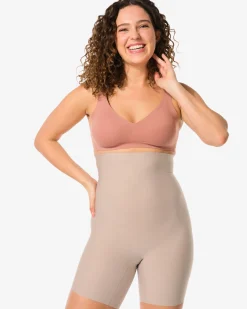 medium corrigerende biker extra hoge taille beige