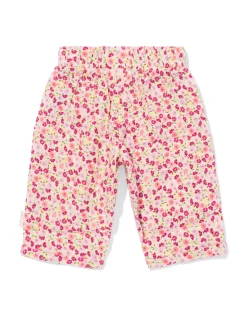 newborn broek comfort fit mousseline bloemen ecru