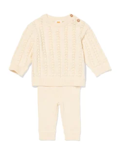 newborn kledingset ajour ecru