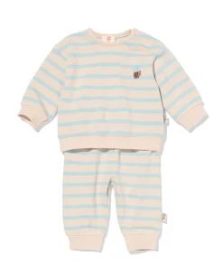 newborn kledingset strepen ecru