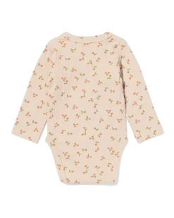 newborn meegroei overslagromper rib bloemen ecru