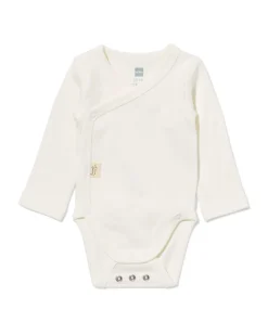 newborn meegroei overslagromper LENZING™ ECOVERO™ rib wit