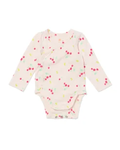 newborn meegroei overslagromper kersen ecru