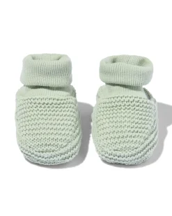 newborn sloffen gebreid groen