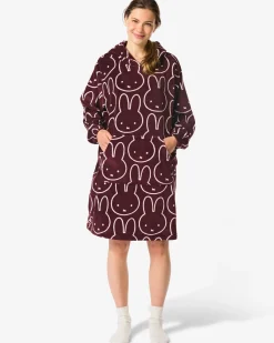 nijntje damesnachthemd fleece bordeauxrood