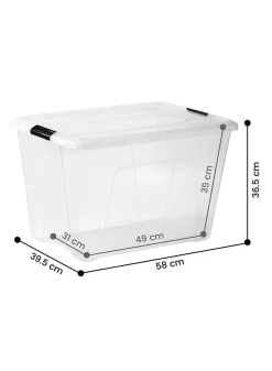 opbergbox 60L Tokyo transparant 58x39.5x36.5 recycled