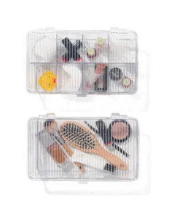 opbergdozen met deksel en divider - 2 stuks