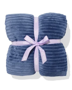 plaid 130x150cm sherpa blauw