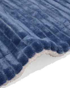 plaid 130x150cm sherpa blauw