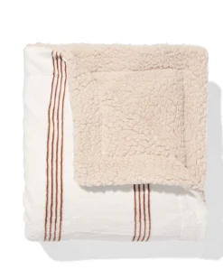 plaid 130x150cm sherpa strepen bruin
