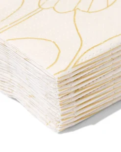 servetten 33x18cm floraal goud - 12 stuks