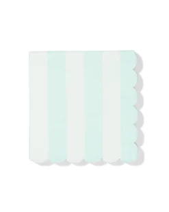 servetten 24x24cm papier strepen blauw - 20 stuks