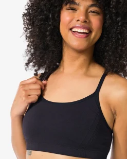 sporttop light support zonder beugel naadloos zwart