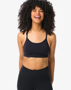 sporttop light support zonder beugel naadloos zwart