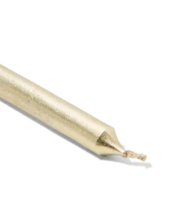 taartkaarsjes 16cm goud - 10 stuks