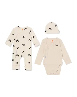 Takkie newborn kledingset rib ecru