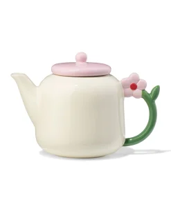 theepot 600ml keramiek bloem oor