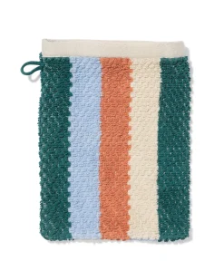 tweedekans washand 16x21cm recycled katoen strepen