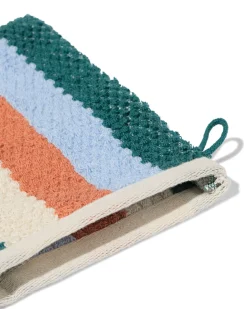 tweedekans washand 16x21cm recycled katoen strepen